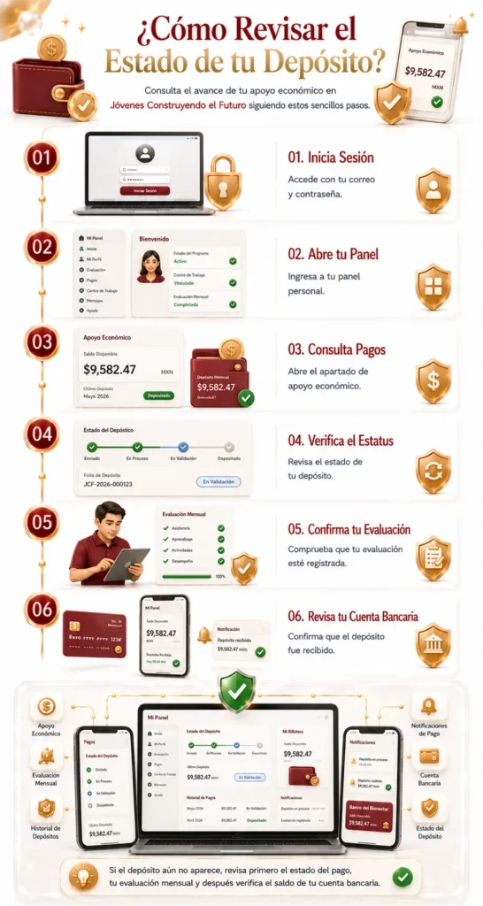 Puedes revisar el estado de tu depósito siguiendo estos pasos: