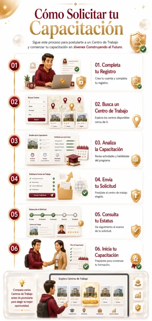 Sigue estos pasos para solicitar tu capacitación