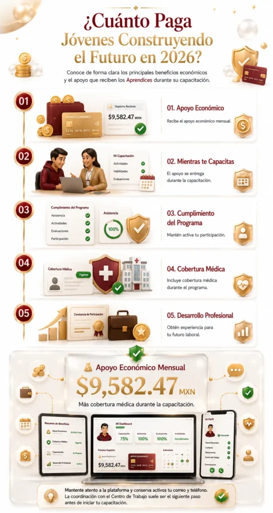 ¿Cuánto paga Jóvenes Construyendo el Futuro en 2026?