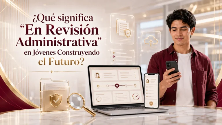 ¿Qué significa "En Revisión Administrativa" en Jóvenes Construyendo el Futuro?
