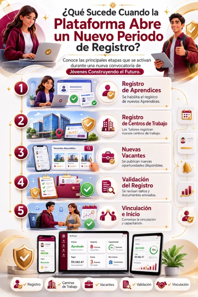 ¿Qué sucede cuando la plataforma abre un nuevo periodo de registro?